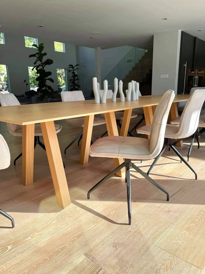 White Oak Veneer Plank Dining Table, Breakfast Or Conference Made To Order
