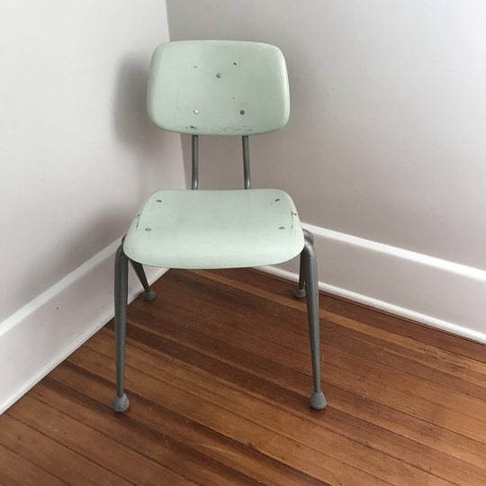 School Chair American Made Brunswick Fiberglass Metal, 15" Size, 5 in Stock