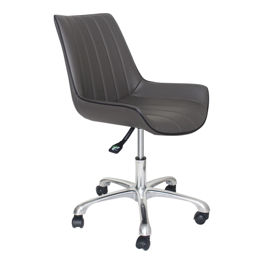 Aurelle Home Gunmetal Faux Leather Swivel Office Chair