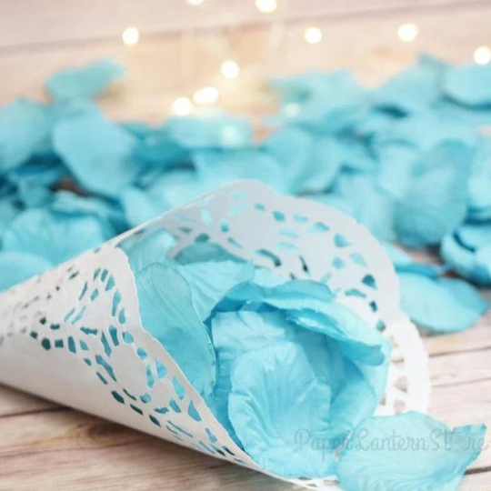 Turquoise Silk Rose Petals Confetti For Weddings in Bulk
