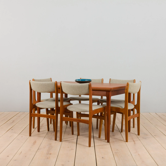 Rectangular Teak Dining Table With Hidden Extension Leaves, Denmark, 1960S