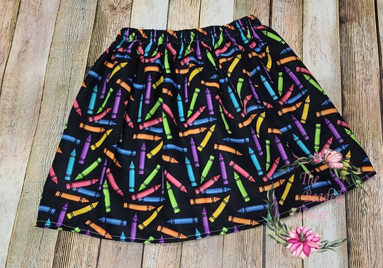 Back To School Skirt Back School Outfit Bus Pencil Girls Clothing Rainbow Dress Pre-School Kindergarten