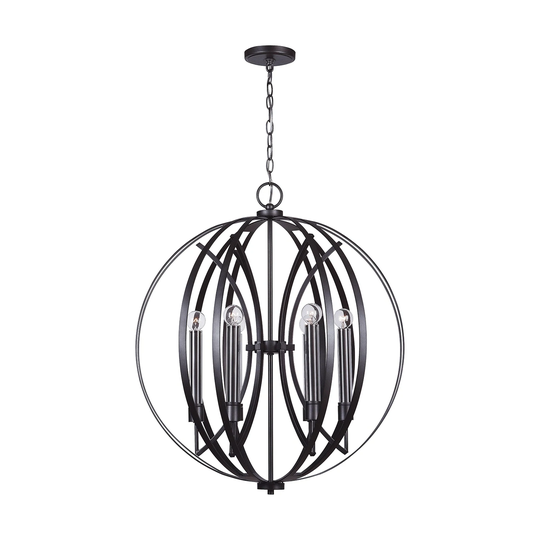 Lathem 6-light Midnight Grey Pendant