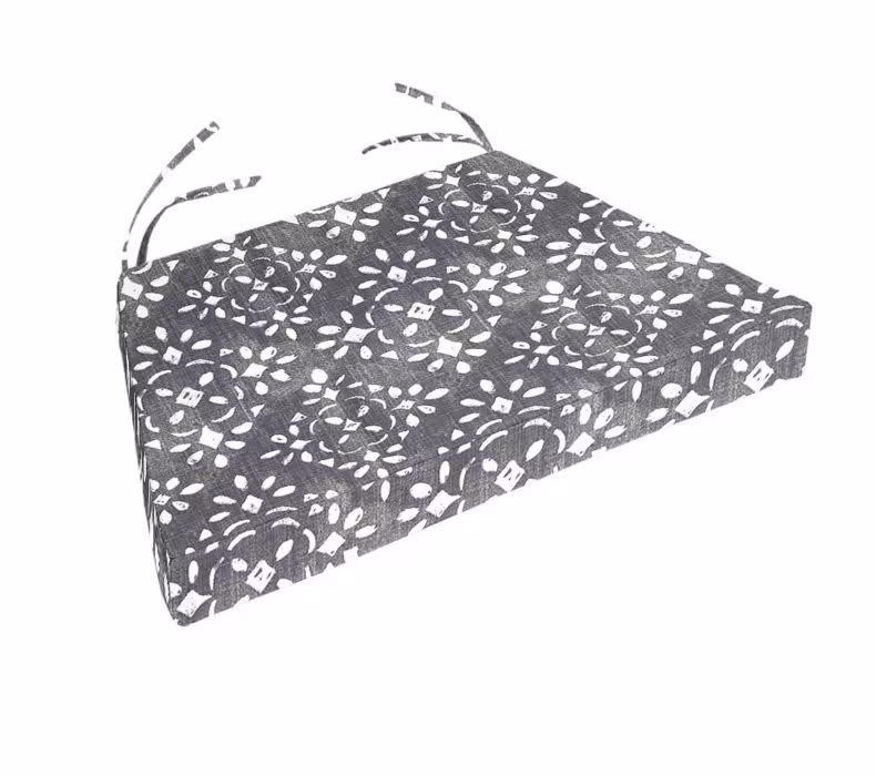 Chair Cushions - Avila Sable Slub Canvas Fabric Replacement Cushion, 18" Double Ties, 100 Percent Cotton