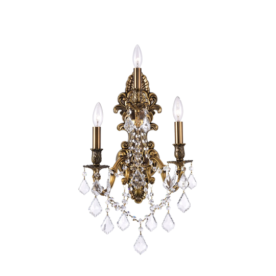 3 Light Wall Sconce with French Gold Finish