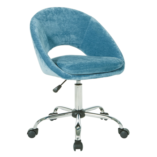OS Home and Office Furniture Model Milo Height Adjustable Home Office Chair in Durable Micro-Fiber Royal Velvet
