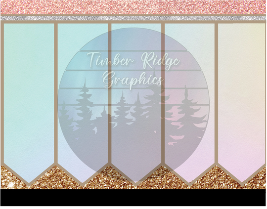 Rainbow Pencil Printed Tumbler Wraps - Clear Cast Wrap White