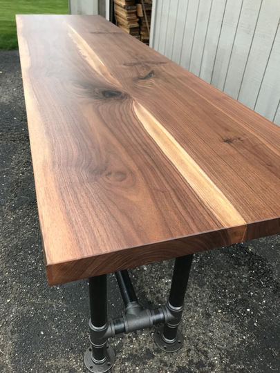 Walnut Bar Table - Premium Black Slab Dining -The Foundry Ireclaimed