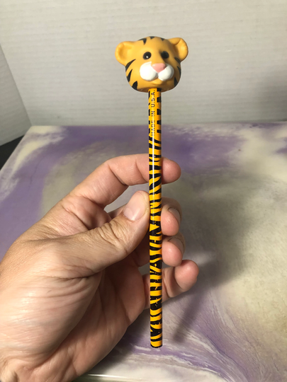 Vintage Russ Tiger Themed Pencil Collectible Hallmark Topper - Cool 90's/Nostalgia