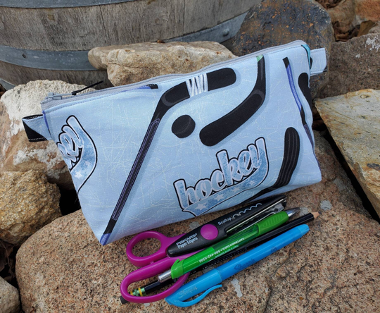 Hockey Pencil Pouch, Cosmetic Bag, Personalized Zipper Sports Case, School Accessory Gift