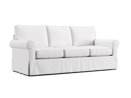 Pb Buchanan Roll Arm Slipcovered Sofa Cover, Slipcover Only For Pottery Barn 87" in Cotton Canvas Fabric