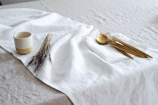 Linen Table Runner, Off White Linens, Coffee Wedding Washed, Soft, Modern Decor, Christmas Gift