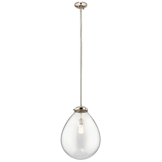 Kichler Lighting Claudia Collection 1-light Polished Nickel Pendant - Polished Nickel - Polished Nickel
