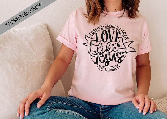 Love Like Jesus Shirt, Comfort Colors Short Sleeve Trendy Colorful Christian Apparel