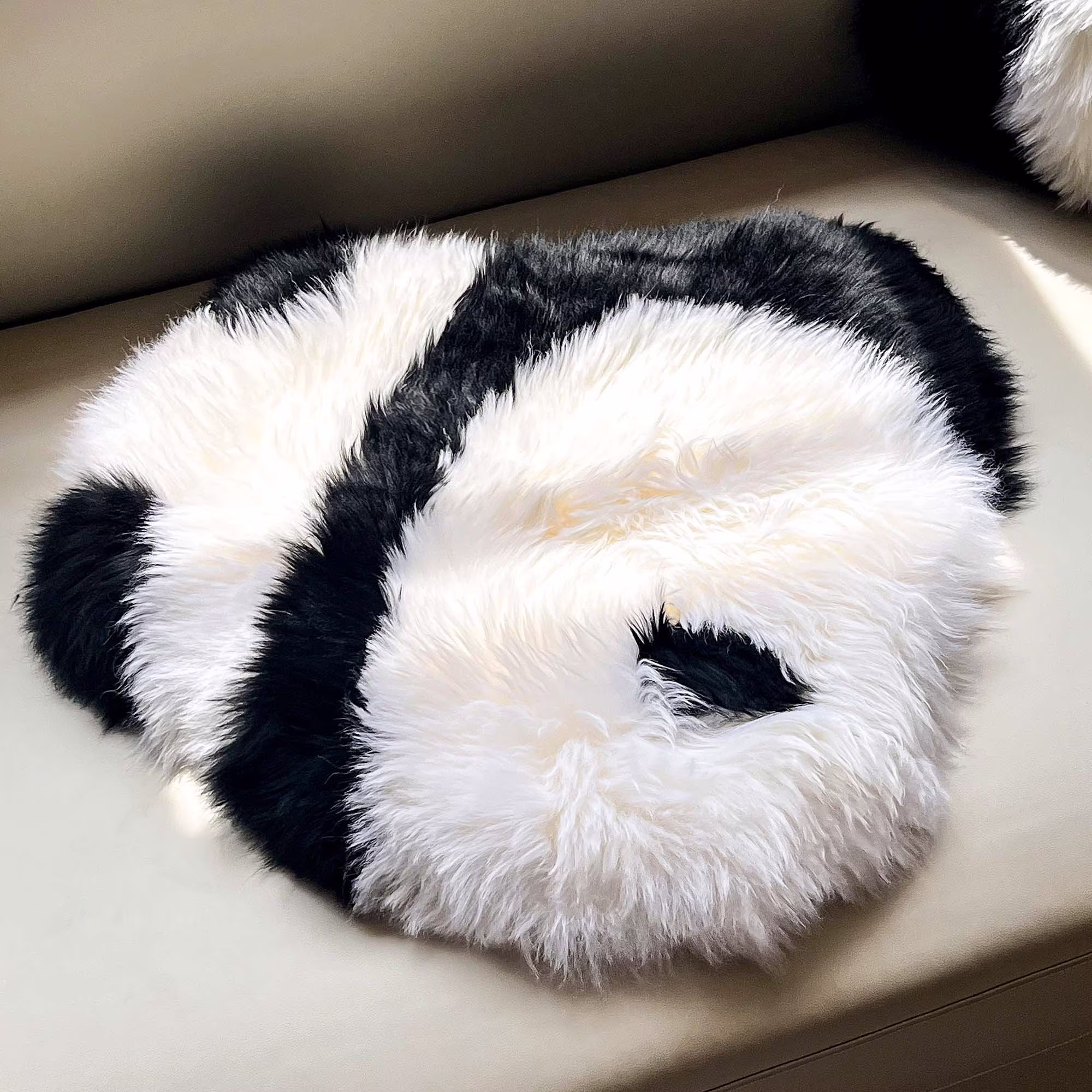 Cute Panda Sofa/Chair Cushion, Decorative Natural Wool Fabric, Home Decor, Housewarming Gift, Window Seat, Animal Lover Pillow, Decor