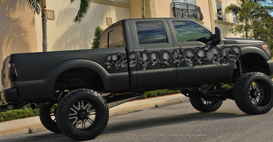Skull 3D Car Graphic, Car Side Full Color Vinyl Sticker, Graphics, Design, Wrap, Graphics
