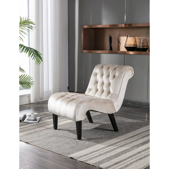 Accent Living Room Chair Leisure Chair Curved Armless Chair for Small Spaces