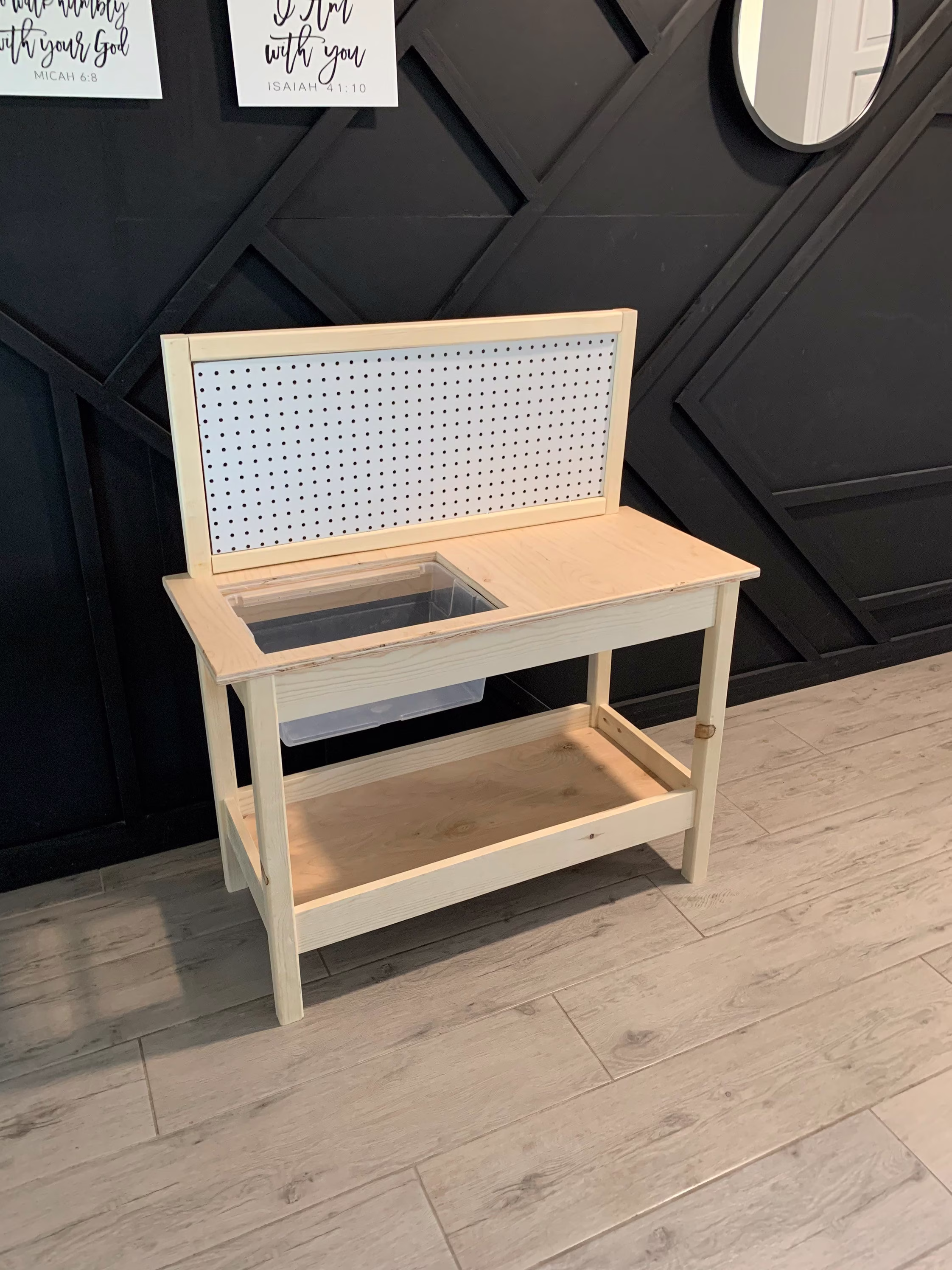 Children's Wooden Sensory Table | Mud Kitchen Workbench Montessori Activity