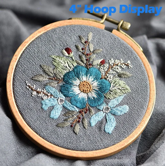 Intermediate Diy Embroidery Kit, Modern Embroidery Kit Cross Stitch, Hand Kit, Diy Craft Flower Hoop Wall Art Kit