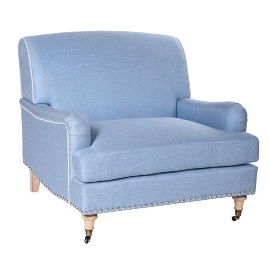 Dann Foley - Accent Chair - Chambray Blue Upholstery - Natural Finish