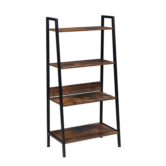 4Tier Ladder Bookshelf Rustic Brown Ladder Shelf