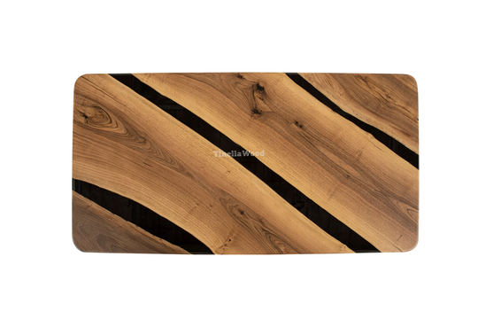Custom Order Epoxy Table, Resin Live Edge Dining Made To Epoxy, Black Walnut Handmade Wood Art