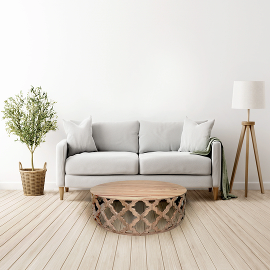 Sari Open Trellis Solid Wood Accent Table