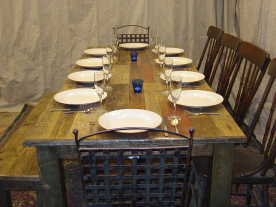 Rustic Table, Farmhouse Dining Counter Height Dining Room Table, Driftwood | 96"L X 34"W 29"H