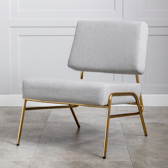EYIW Metal Frame Slipper Chair, Armless Accent Chair Chair for Living Room, Bedroom, Home Office