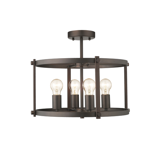 4-light Oil Rubbed Bronze Semi-Flush Mount/Pendant