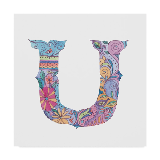 Green Girl Canvas 'U' Canvas Art - Multi-color