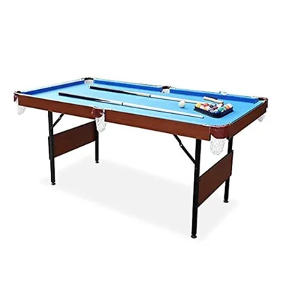 Rack Crux 55 in Folding Billiard/Pool Table (Blue 3-in-1 Multi Game)