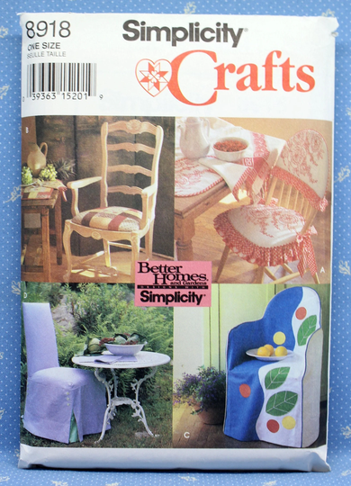 Simplicity Sewing Pattern 8918, Chair Covers, Placemats & Napkins Pattern, Uncut/Ff