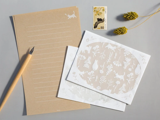 Letter Paper & Watermarked Envelopes -Cat in The Garden