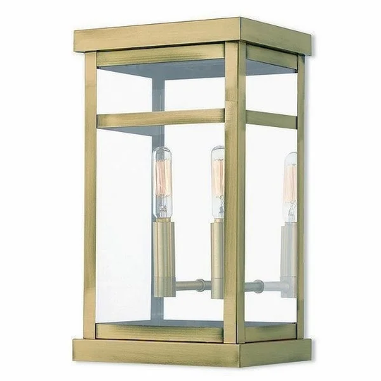Livex Lighting 20702-01 Outdoor Wall Lantern 2 light Antique Brass