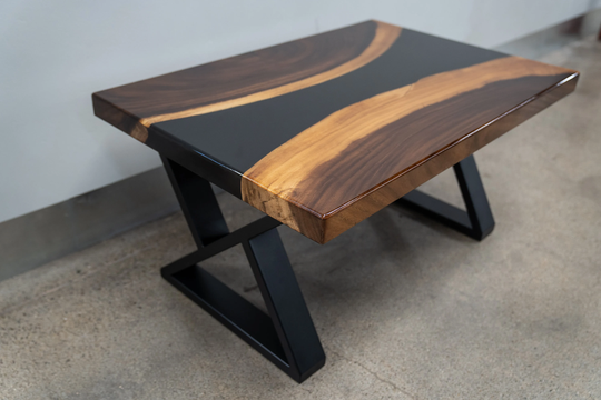 Epoxy Resin Black River Coffee Table | Available in Stock