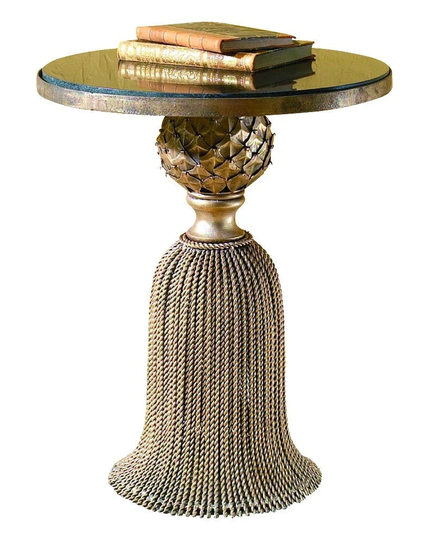 Side Table With Antique Gold Finish