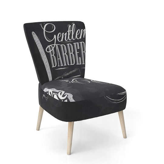 Designart 'Set Barbershop' Upholstered Mid-Century Accent Chair
