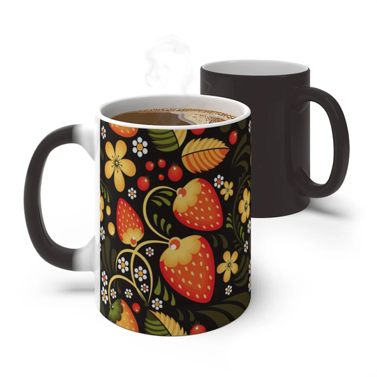 Color Changing Mug, Strawberry Fields Floral Coffee Coffee, Tea, Mug Coloring