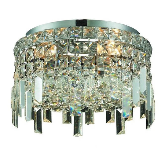 Elegant Lighting Crystal Clear 4-light Chrome 12-inch Royal Cut Flush Mount