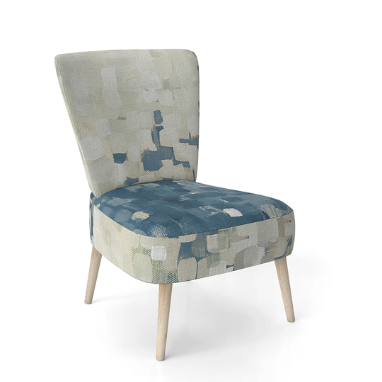 Designart 'Geometric Blue Spots' Upholstered Modern Accent Chair