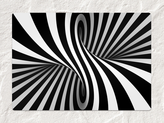 Knot Optical Illusions Chair Mat, Black Splat White Vinyl Floor Geometric Protective Pvc Flooring, Gift Idea