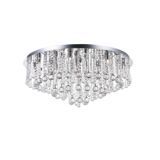 Guisseppe Lighting R 16 Light Flush Mount Brianna Chrome - Exact Size