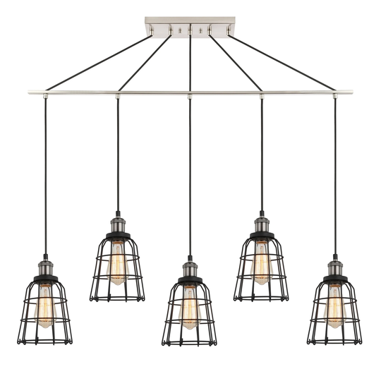 Woodbridge Lighting Fulton 5-light Wire Cage Linear Pendant w/ ST64 Bulb