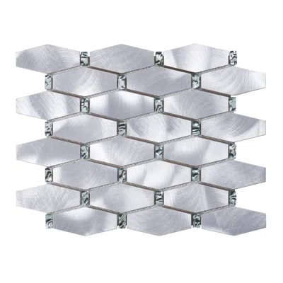 Jewelry Glass Inserted Metal Aluminum Hexagon Mosaic Sheet Tile By Modket