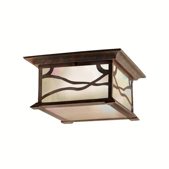 Kichler Lighting Morris Collection 2-light Distressed Copper Outdoor Flush Mount