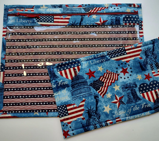 Cross Stitch Project Bag - For Bag Organizer Vinyl Front Organization Patriotic