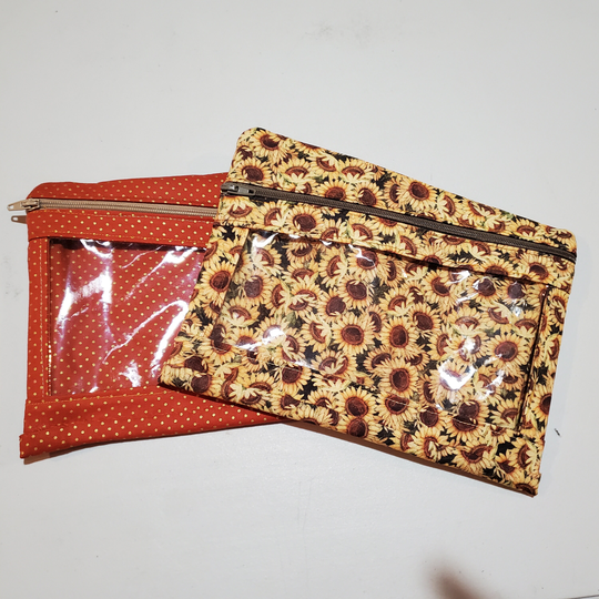 Fall Themed, Clear Front Zippered Pouch With Two Pockets, Pencil Or Makeup Case, 7 1/2" X 5", 19.0cm 12.7cm, Case For Jewelry Tools