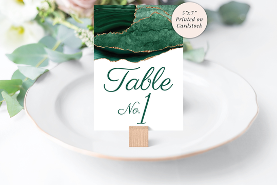 Wedding Table Numbers, Personalized Reception Number Cards 5x7 Decoration - Printed & Shipped Set Of 5
