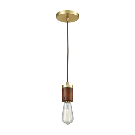 Socketholder 1-Light Pendant, Satin Brass